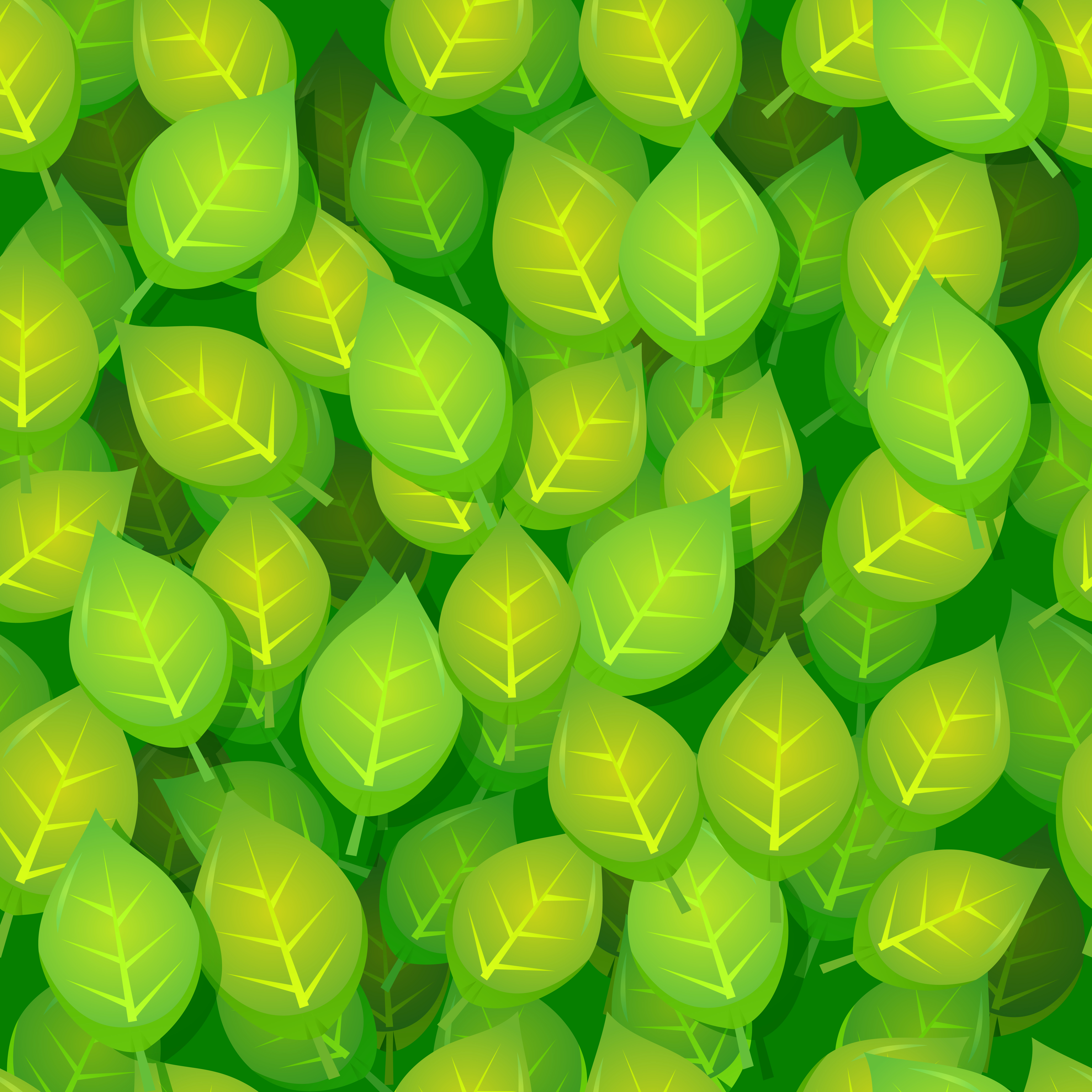 Seamless Green Leaves Wallpaper - Illustration - HD Wallpaper 