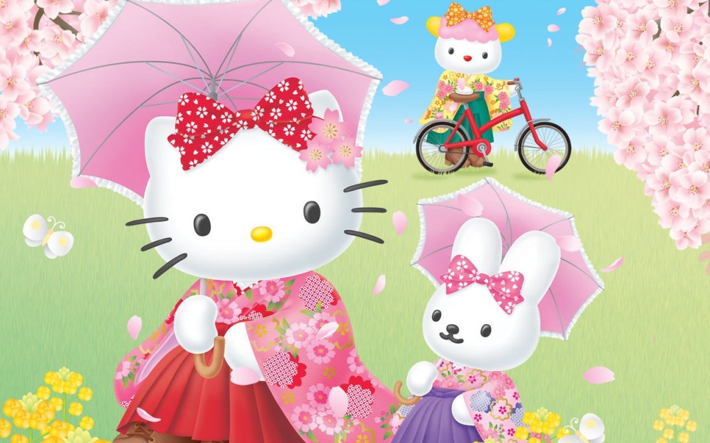 Hello Kitty Spring - Hello Kitty Wallpaper Hd 3d - HD Wallpaper 