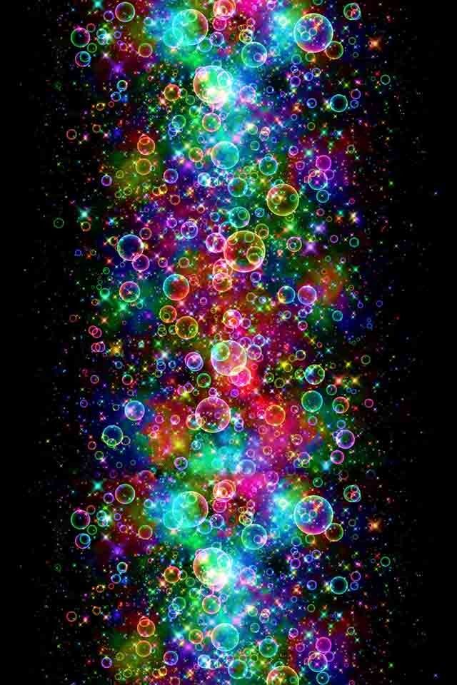 Black Background With Colourful Bubbles - HD Wallpaper 
