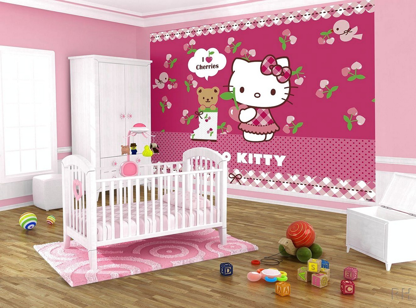 Creating A Cute Hello Kitty Bedroom Photo - Boys Blue Nursery Ideas - HD Wallpaper 