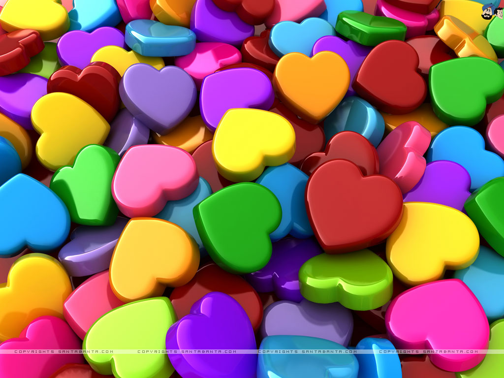 Love<3 - Colourful Heart Wallpaper Hd - HD Wallpaper 