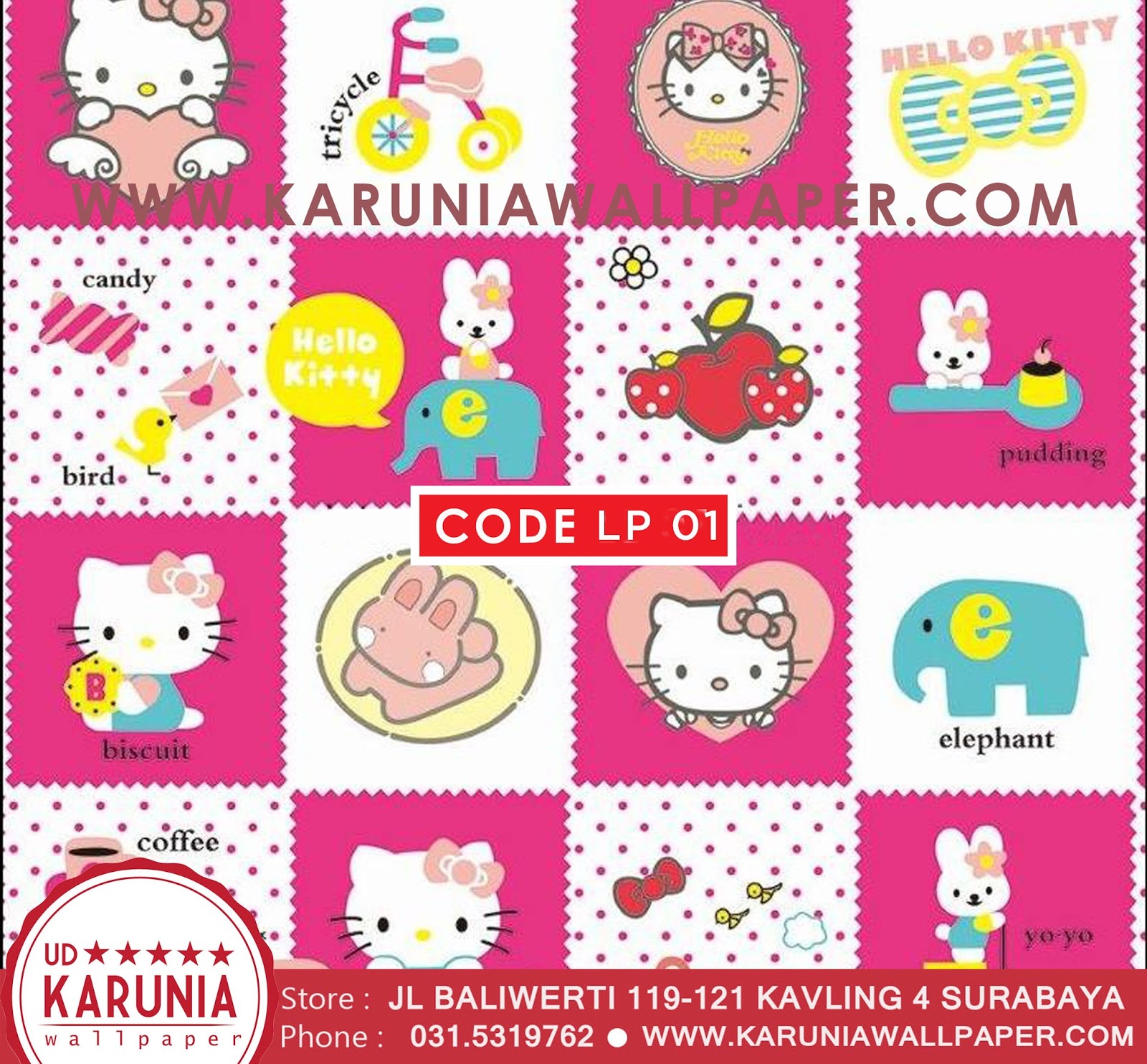 Jual Wallpaper Hello Kitty Murah - Hello Kitty Wallpaper Pink Vector - HD Wallpaper 