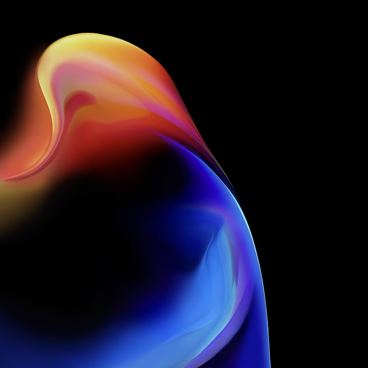 Waves, Red, Blue, Black, Ios, Black Background, Studio - Blue Red And Black - HD Wallpaper 