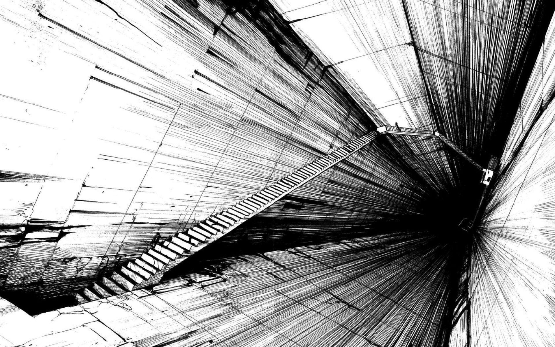 Abstract Art Wallpaper Black And White - HD Wallpaper 