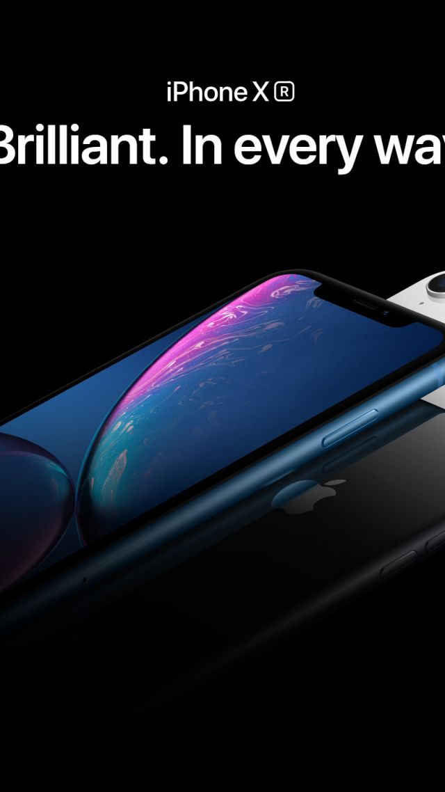 Iphone Xr, Blue, Black, White, Smartphone, Apple September - Iphone - HD Wallpaper 