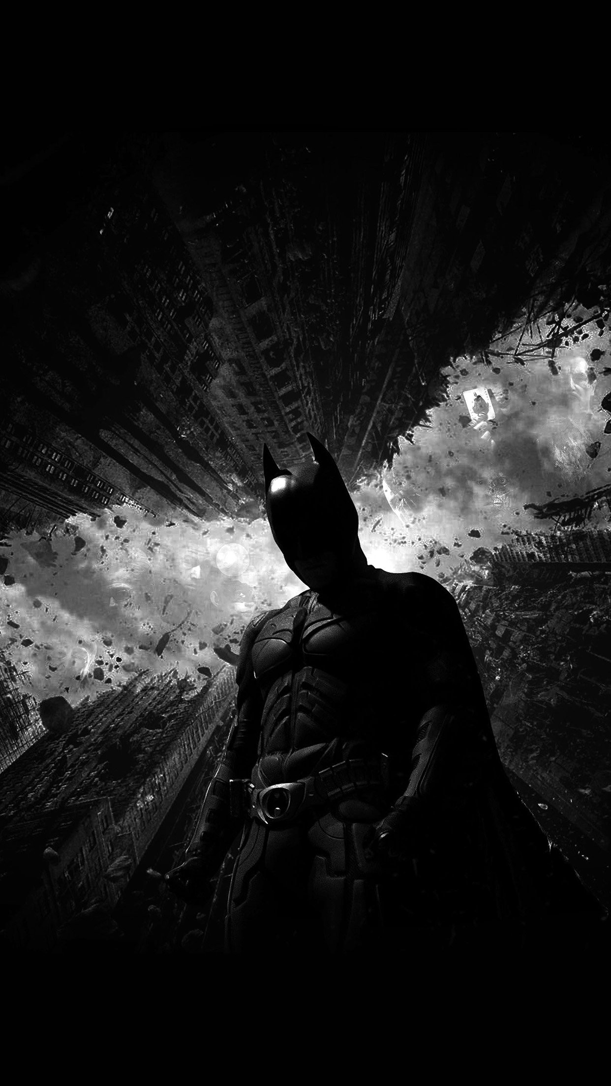 Batman Dark Bw Hero Art Iphone 7 Wallpaper 
 Data-src - Dark Knight Rises Teaser Poster - HD Wallpaper 