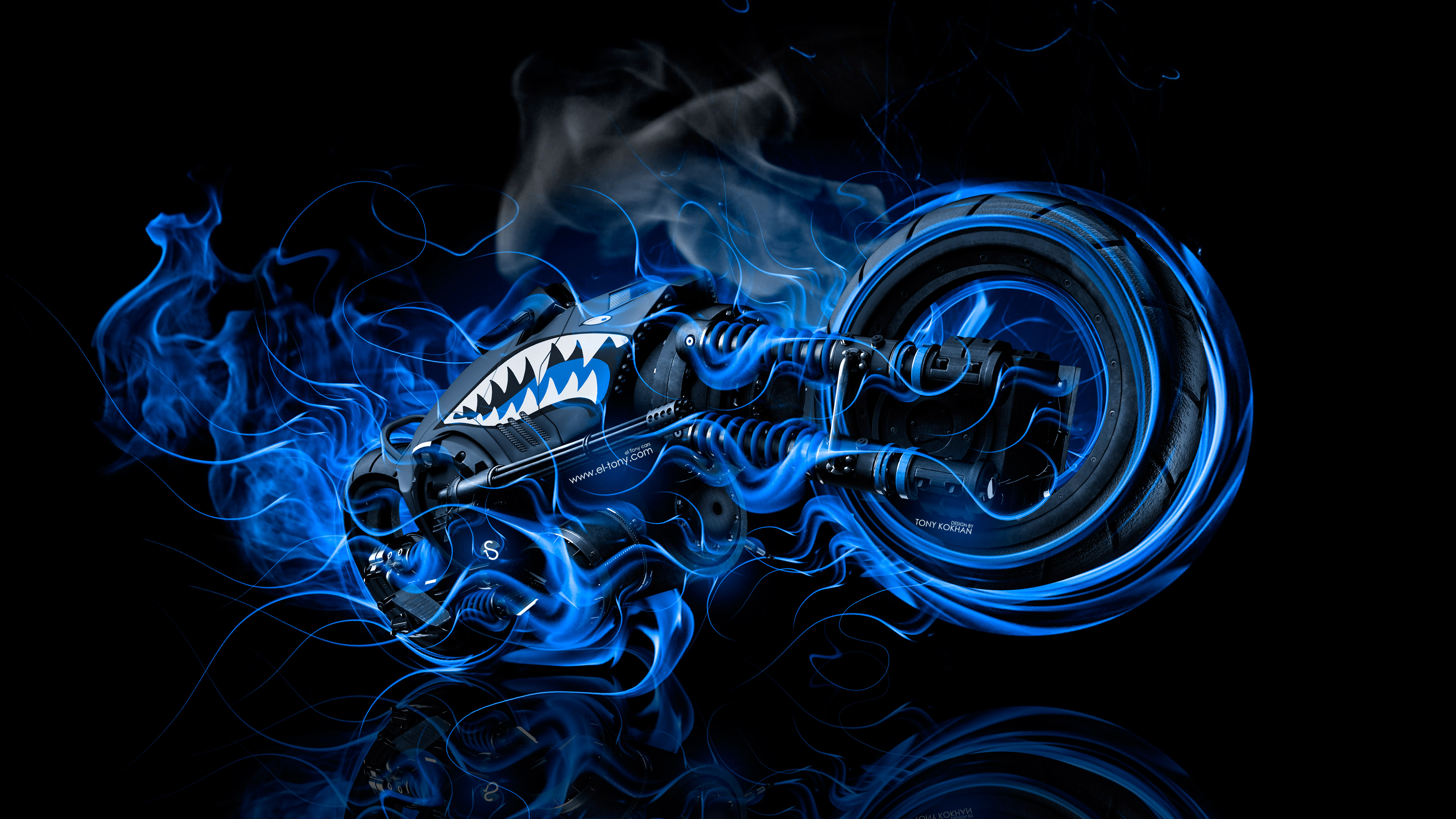 Black And Blue Flame - HD Wallpaper 