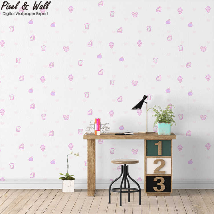 Kue Kue Manis Anak Anak Kertas Dinding 3d Wallpaper - Papel Decorativo Para Pared Pastel - HD Wallpaper 