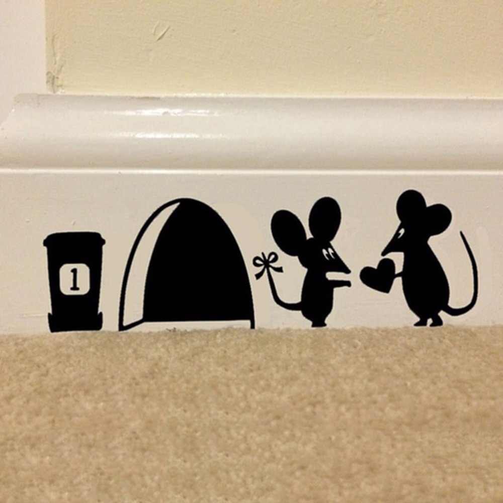 1pc Kreatif Lubang Tikus Kartun Wallpaper Dinding Stiker - Rat Hole Wall - HD Wallpaper 