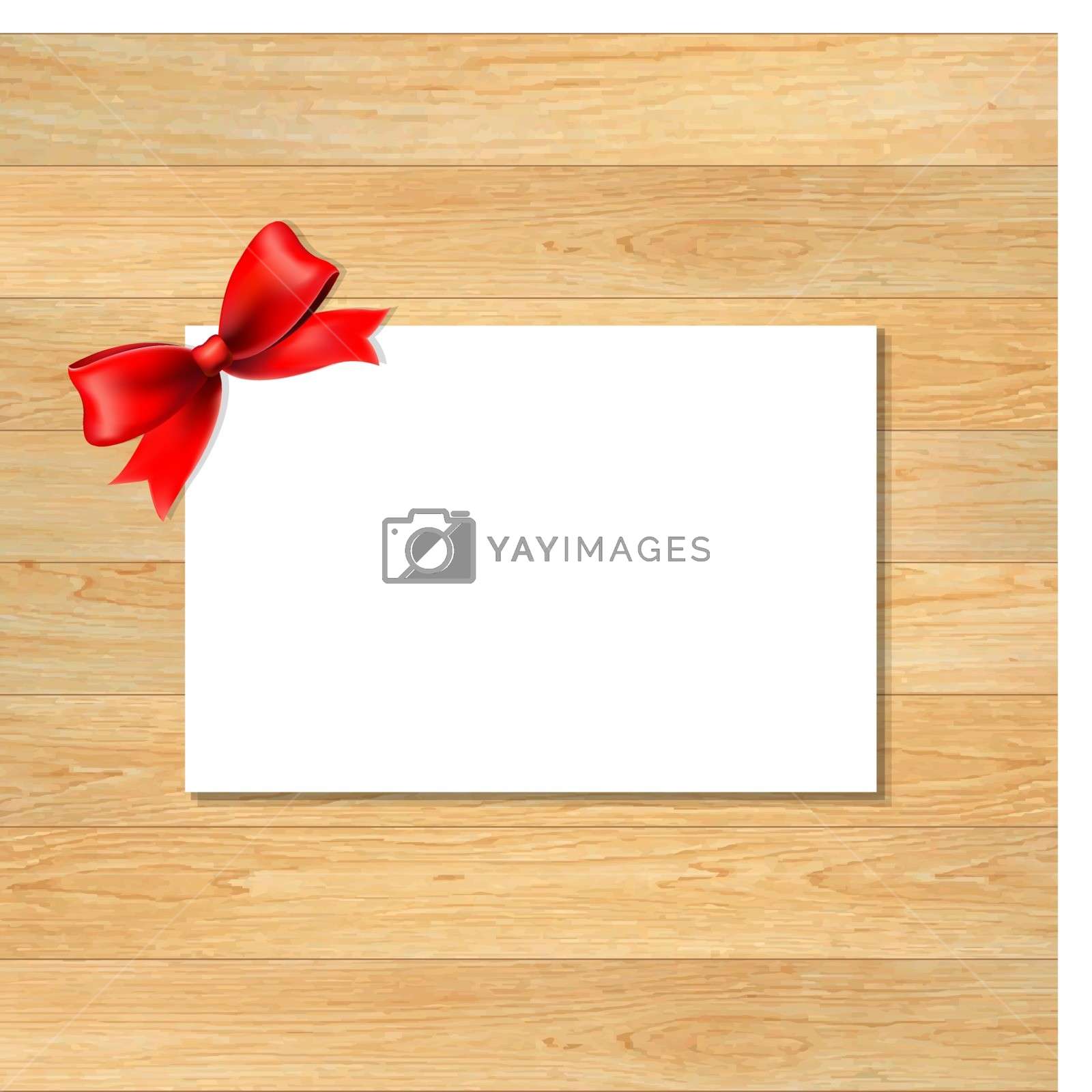 Red Bow And Blank Gift Tag With Wooden Wallpaper By - Plywood - HD Wallpaper 