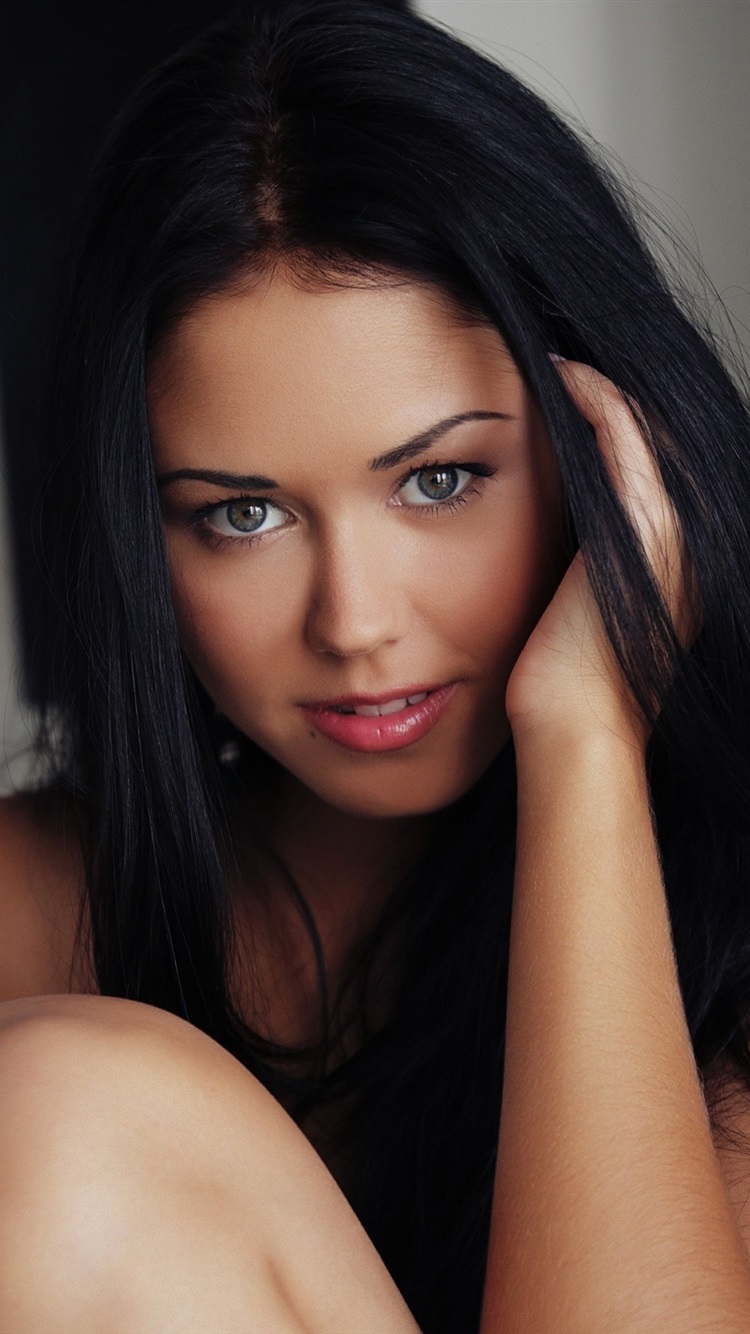 Iphone Wallpaper Beautiful Black Hair Pure Girl, Eyes, - Beautiful Girl With Black Hair - HD Wallpaper 