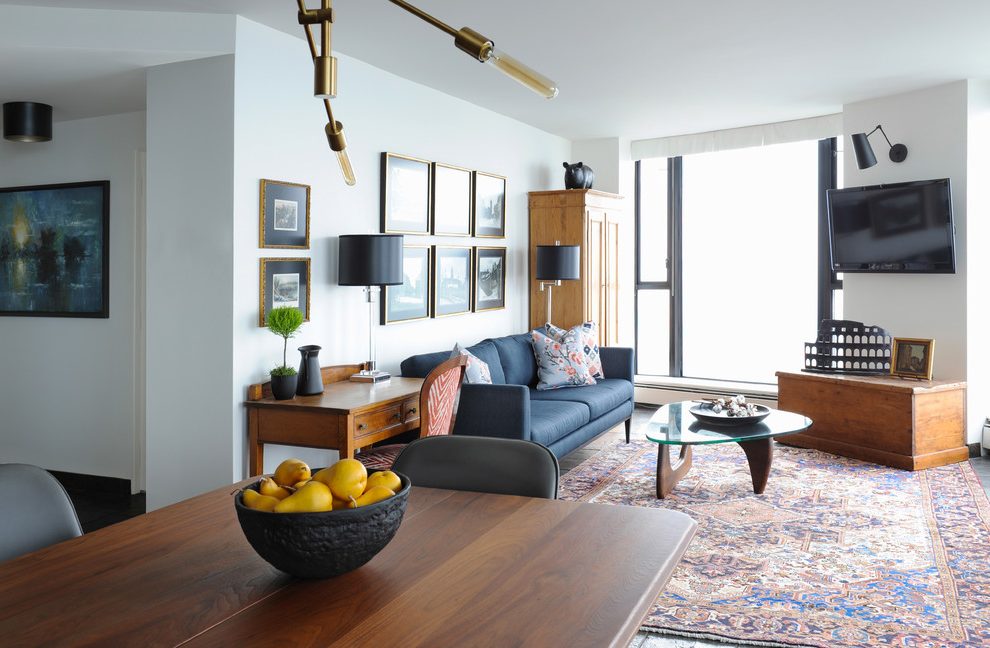 Black Side Lamp And Modern Side Lamp Art Display Wall - Living Room - HD Wallpaper 