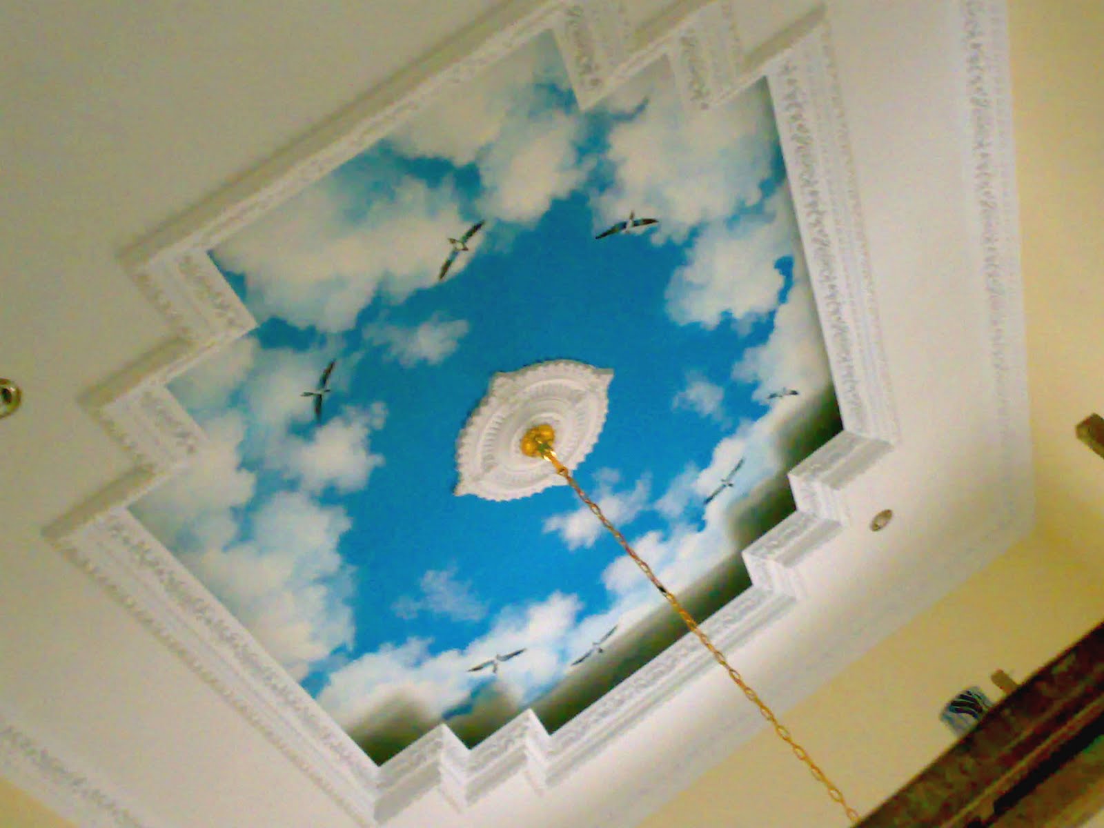Desain Plafon Motif Awan Sobat Interior Rumah - Hiasan Langit Langit Rumah - HD Wallpaper 