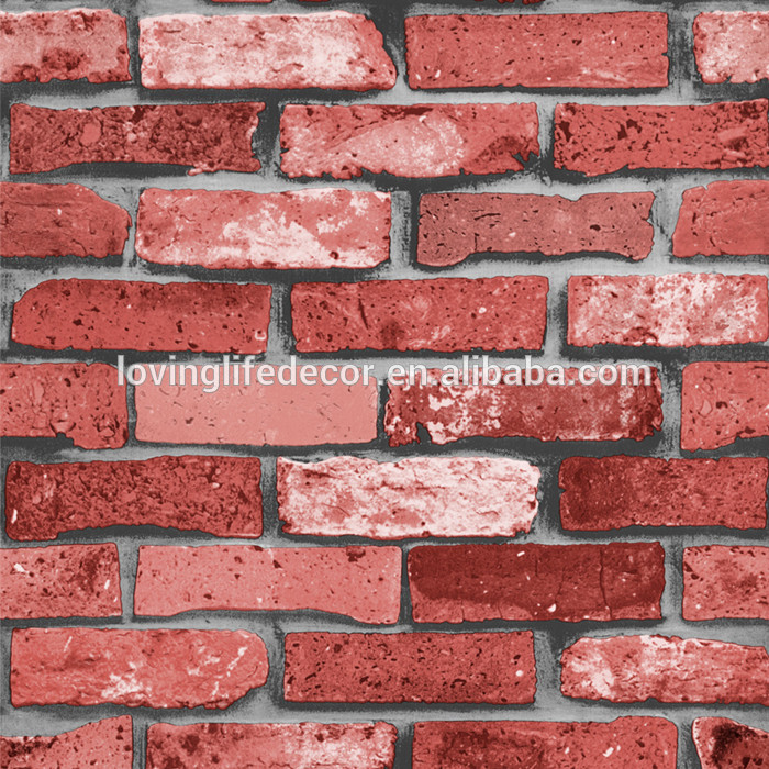 Red Brick Harga Wallpaper Plafon And Brick Import Wall - 3d Wallpaper Bricks Red - HD Wallpaper 