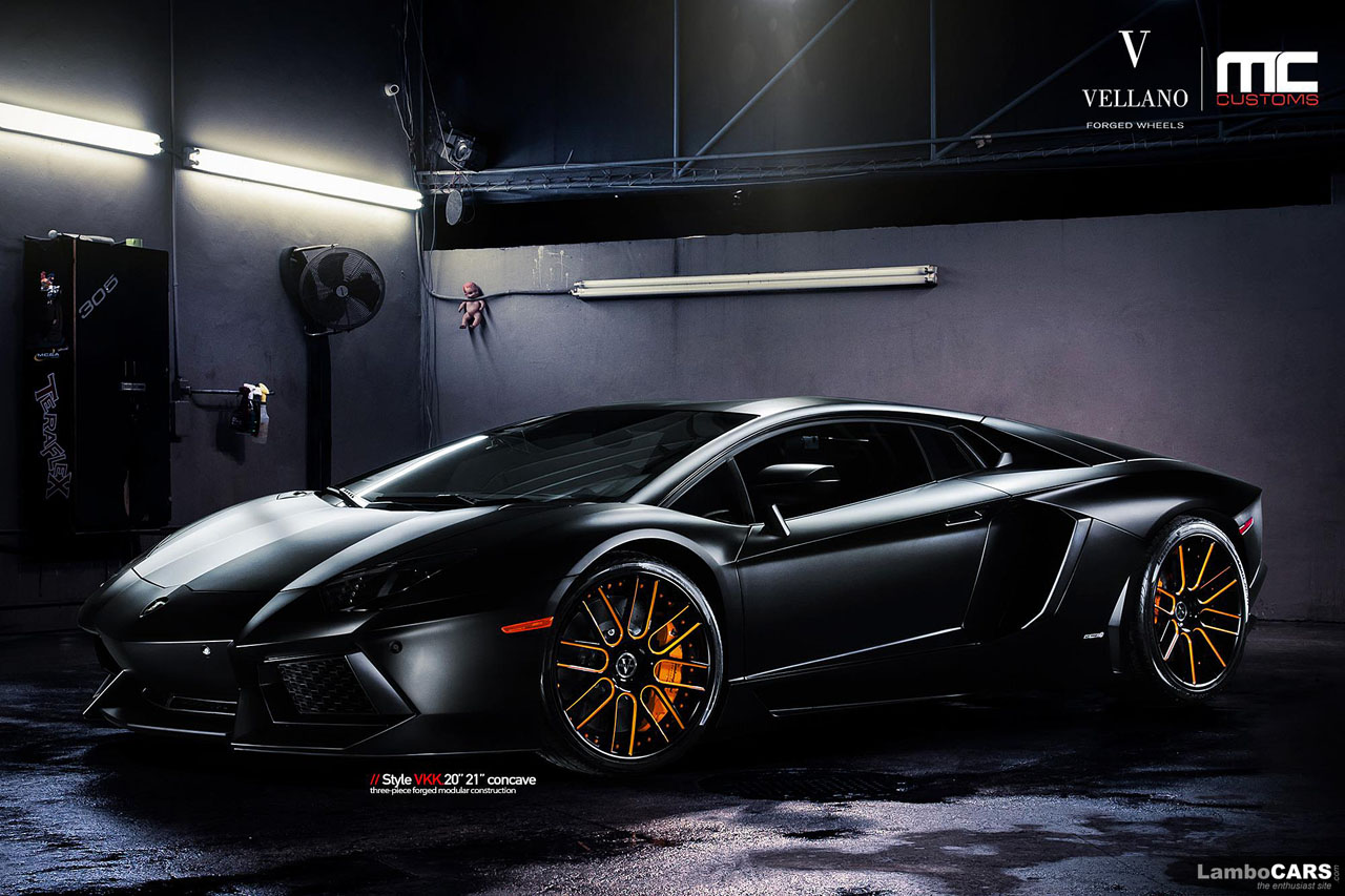 The Orange Detail On The Vellano Wheels Fits Perfectly - Lamborghini Avantador Wallpaper Hd - HD Wallpaper 