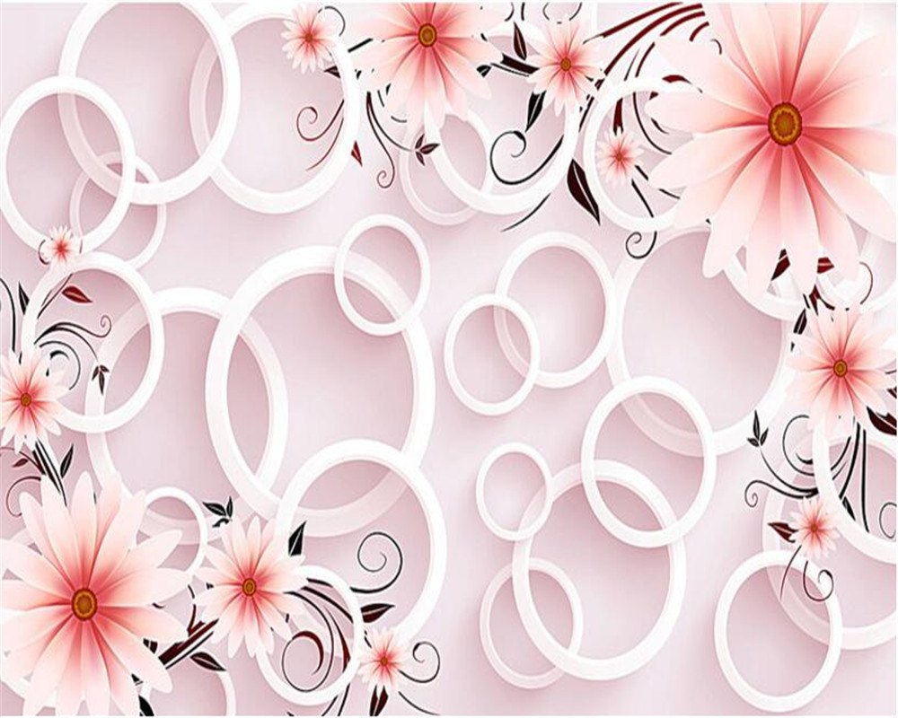 Circle & Pink Flower - HD Wallpaper 