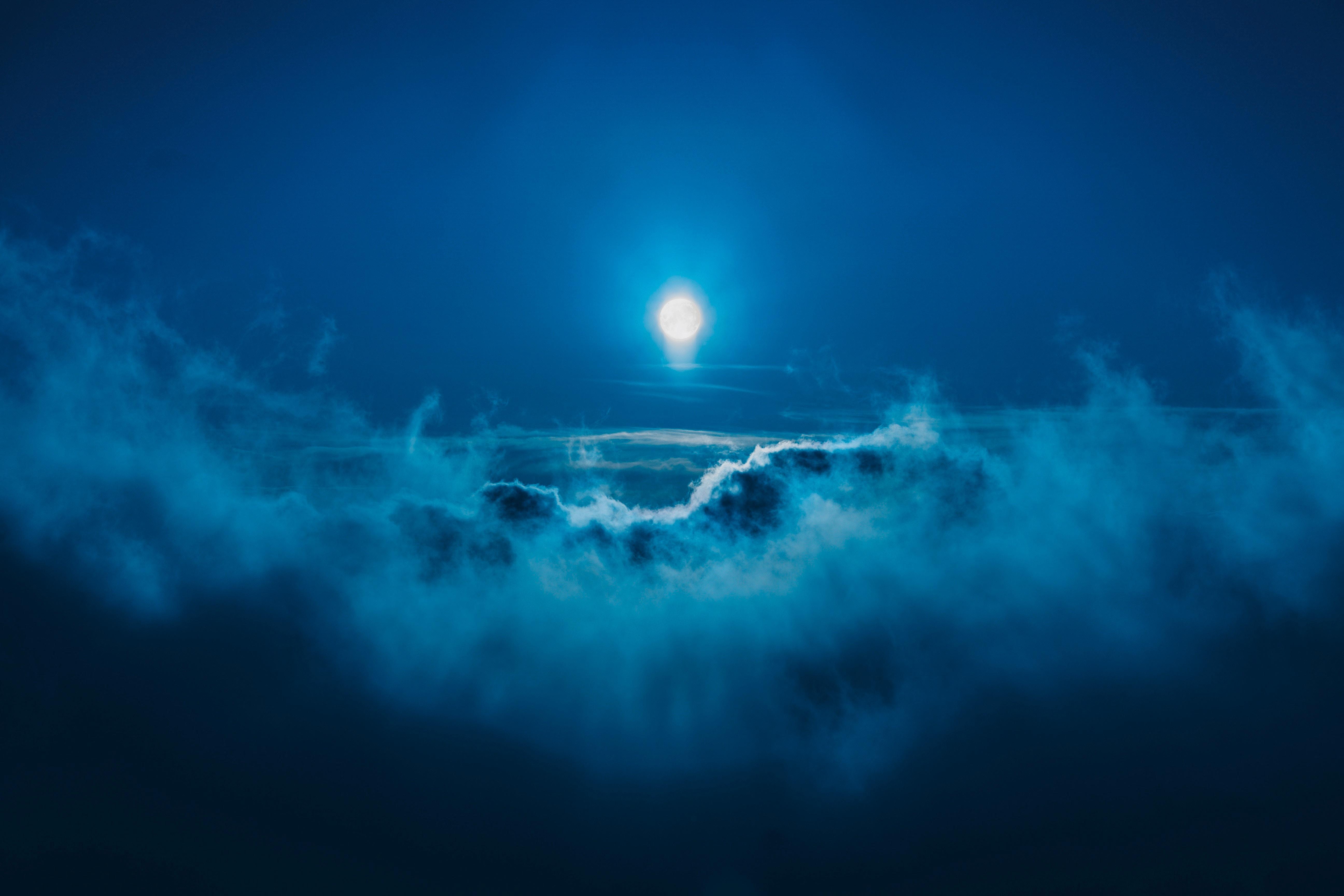 Bulan, Awan, Biru, Cahaya, Langit - Night Cloud Png - HD Wallpaper 