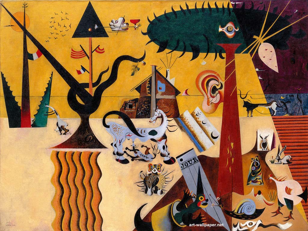 Joan Miró The Tilled Field 1923 - HD Wallpaper 