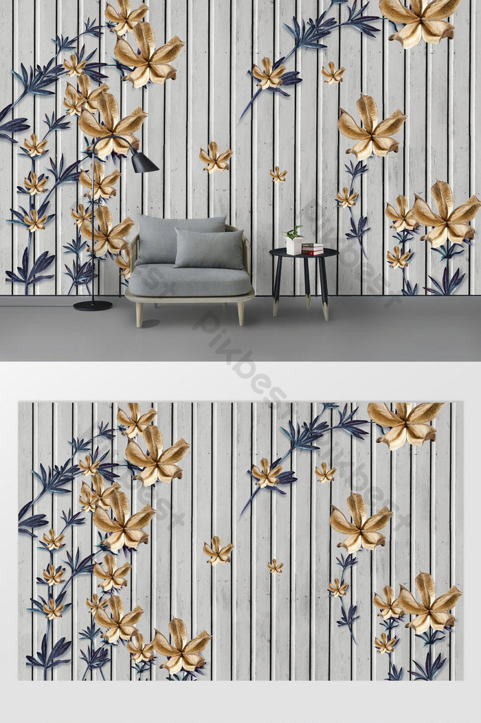 Modern Creative Dried Flower Custom Background Wall - Dekorasi Bunga Kering - HD Wallpaper 