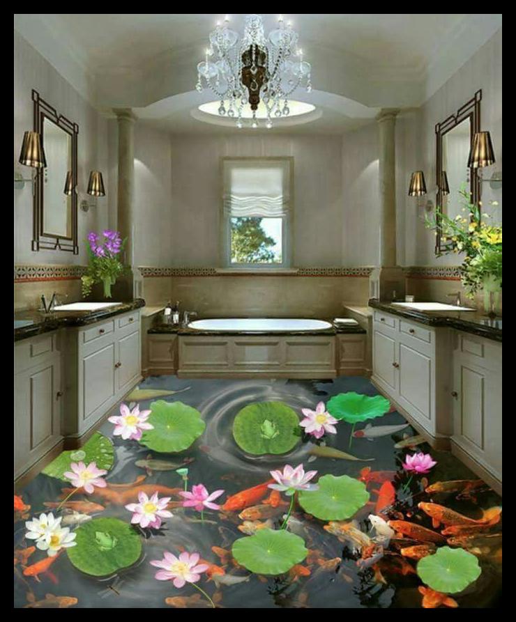 Special Promo Wallpaper Lantai 3d Anti Gores Dan Anti - Mirrors For New Construction Bathrooms - HD Wallpaper 