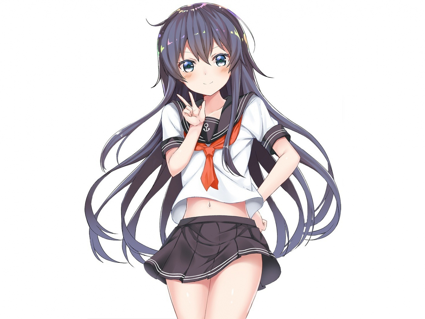 Akatsuki, Anime Girl, Kancolle, Long Hair, Wallpaper - Cartoon - HD Wallpaper 