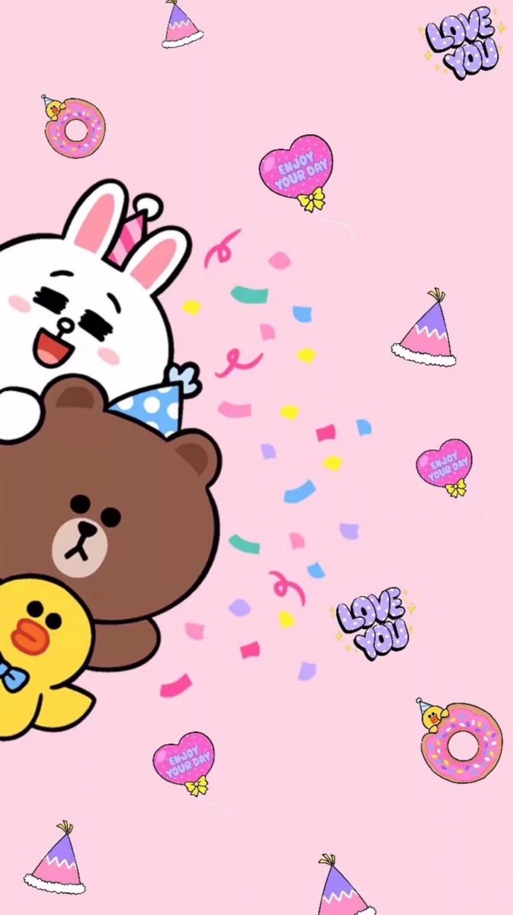 Line Friends Sticker Party - HD Wallpaper 