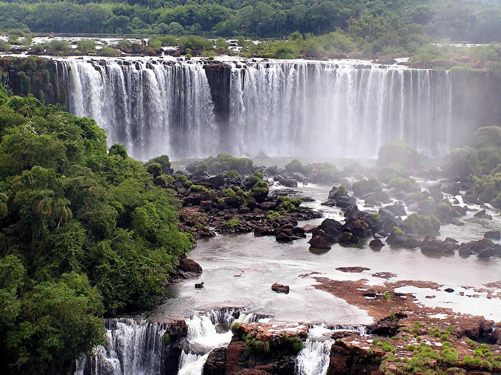 Waterfalls Nature Wallpapers - Iguazu Falls - HD Wallpaper 
