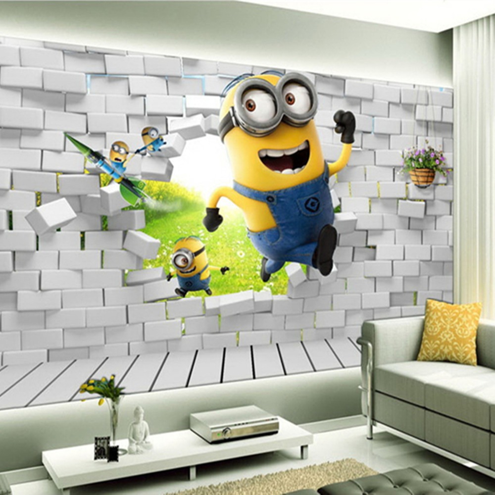 Gambar Wallpaper Dinding Minion Gudang Wallpaper - Creative Wallpaper For Room - HD Wallpaper 