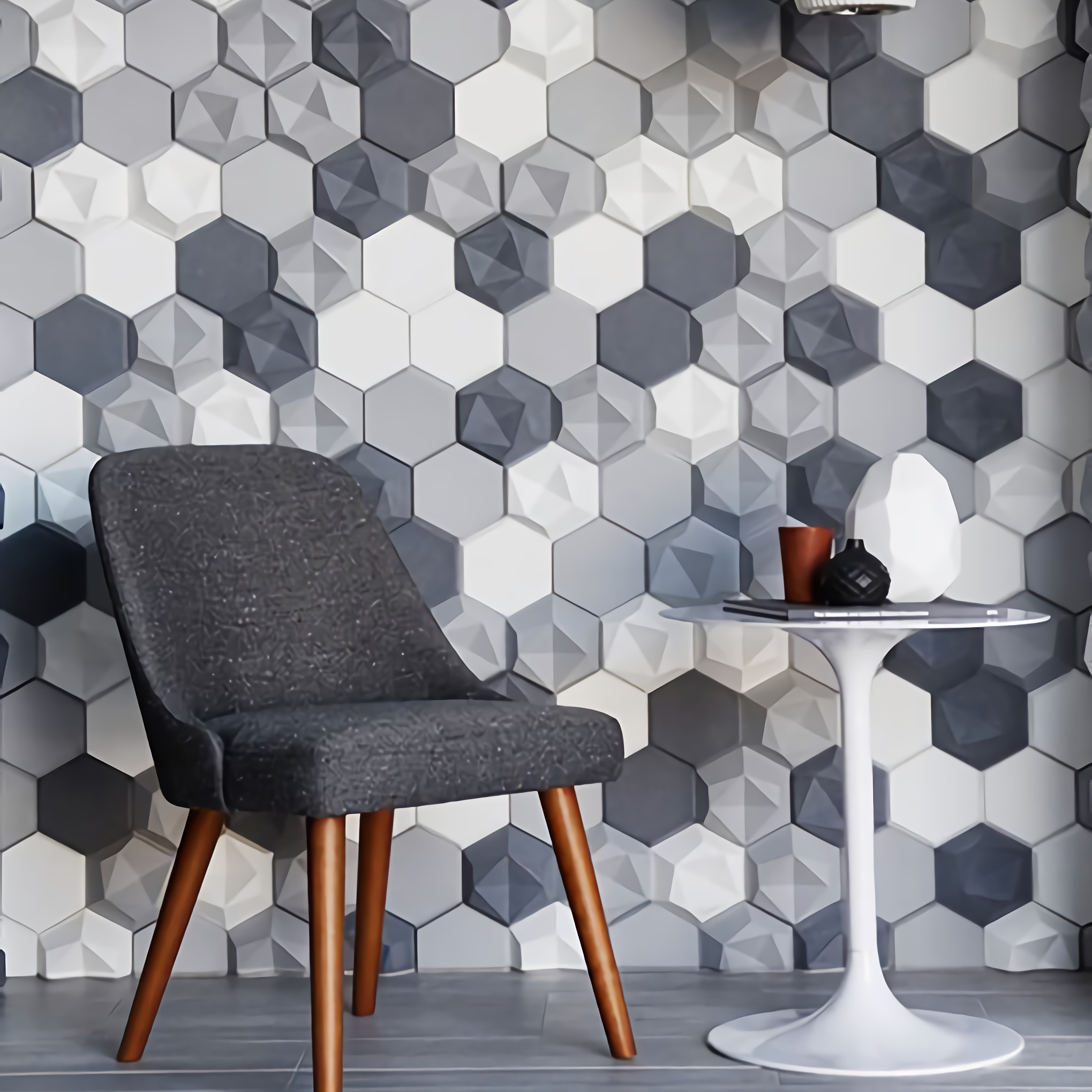 Home Decor Wall Decor 3d 4d Modern Elegant Brief Classic - Kaza Concrete Tiles - HD Wallpaper 