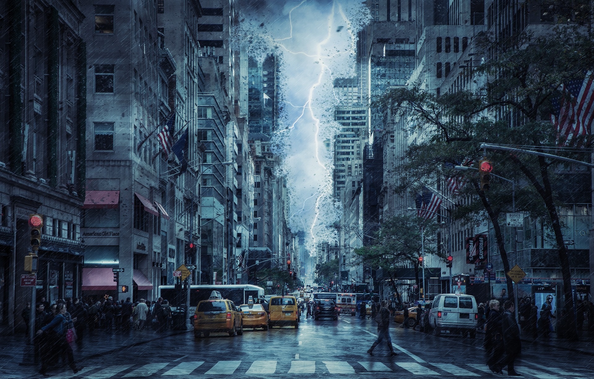 Storm In City - HD Wallpaper 