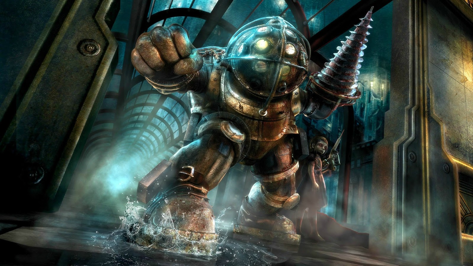 Lock Screen Wallpapers - Bioshock Big Daddy Background - HD Wallpaper 