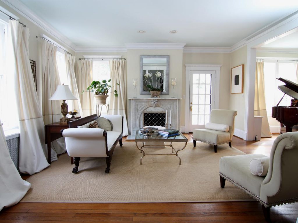 Ruang Tamu Klasik Modern - Classic White Living Room Ideas - HD Wallpaper 