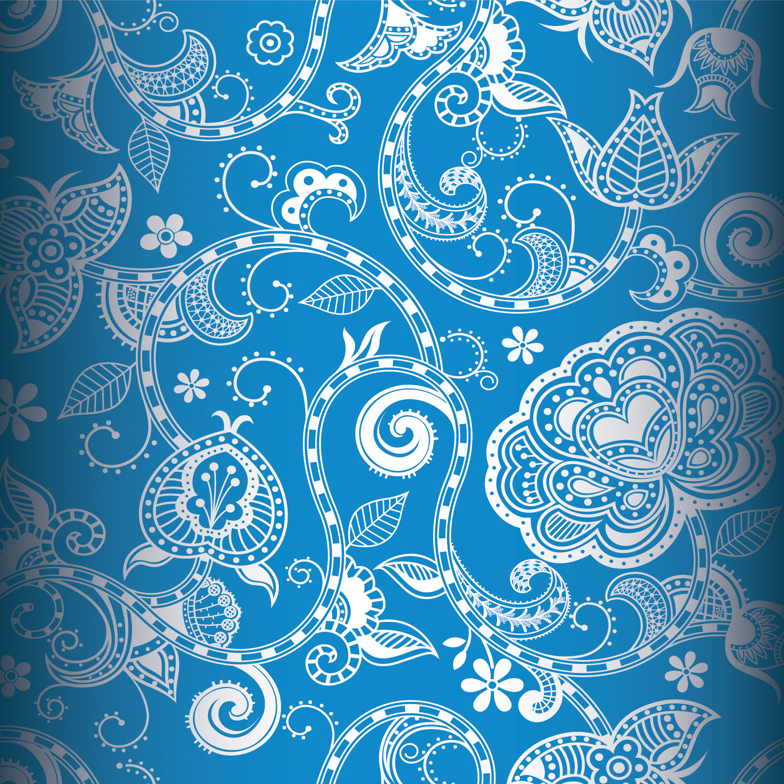 Floral Vintage Pattern Ppt Backgrounds - Free Blue Floral Backgrounds Free - HD Wallpaper 