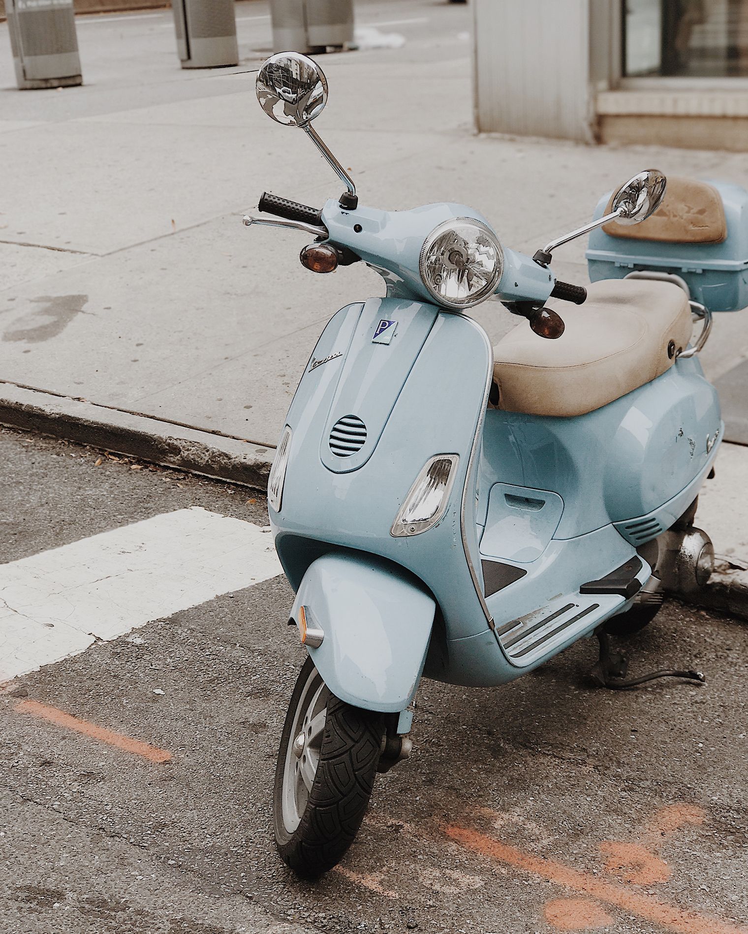 Pale Blue Vespa - HD Wallpaper 