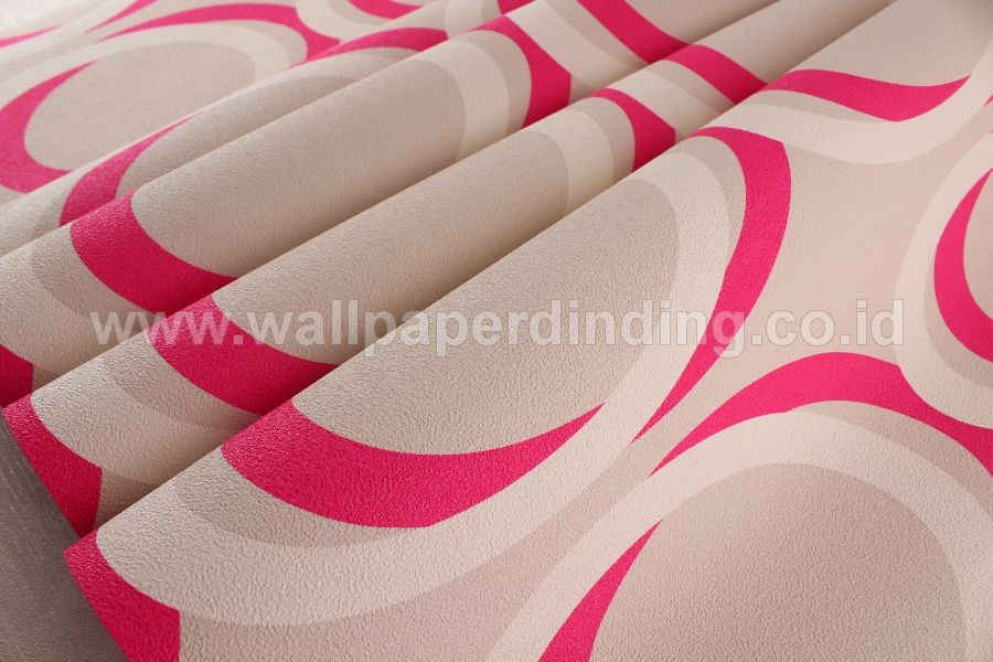 Wallpaper Dinding Bulat Cream Pink Putih Kq2930 - Motif ...