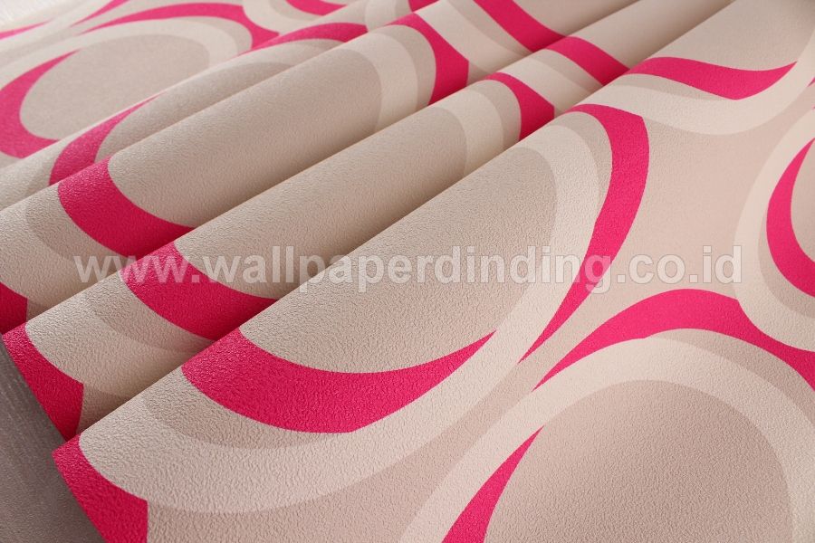 Wallpaper Dinding Bulat Cream Pink Putih Kq2930 - Motif Bulat2 Warna Pink - HD Wallpaper 