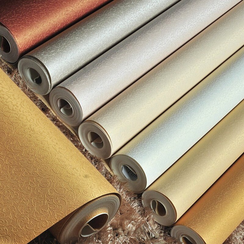 Beibehang 3d Floral Gold Foil Wallpaper Roll Gold Embossed - Tarpaulin - HD Wallpaper 