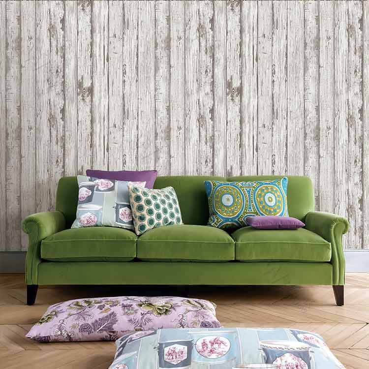 Home Decor Modern Style 3d Wood Texture Design - Turquoise Sofa Staging - HD Wallpaper 