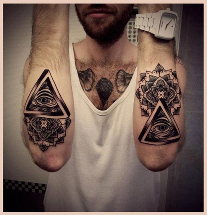 Orang Bertato - Men Mandala Eye Tattoo - HD Wallpaper 