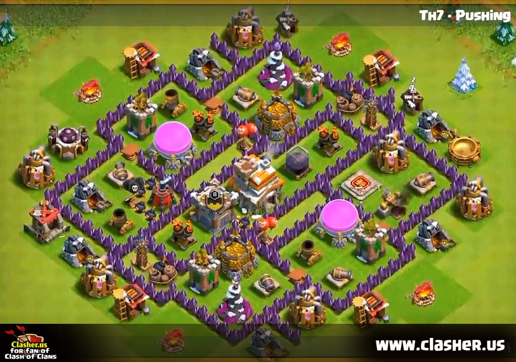 Town Hall - Base Trophy Th 7 - HD Wallpaper 