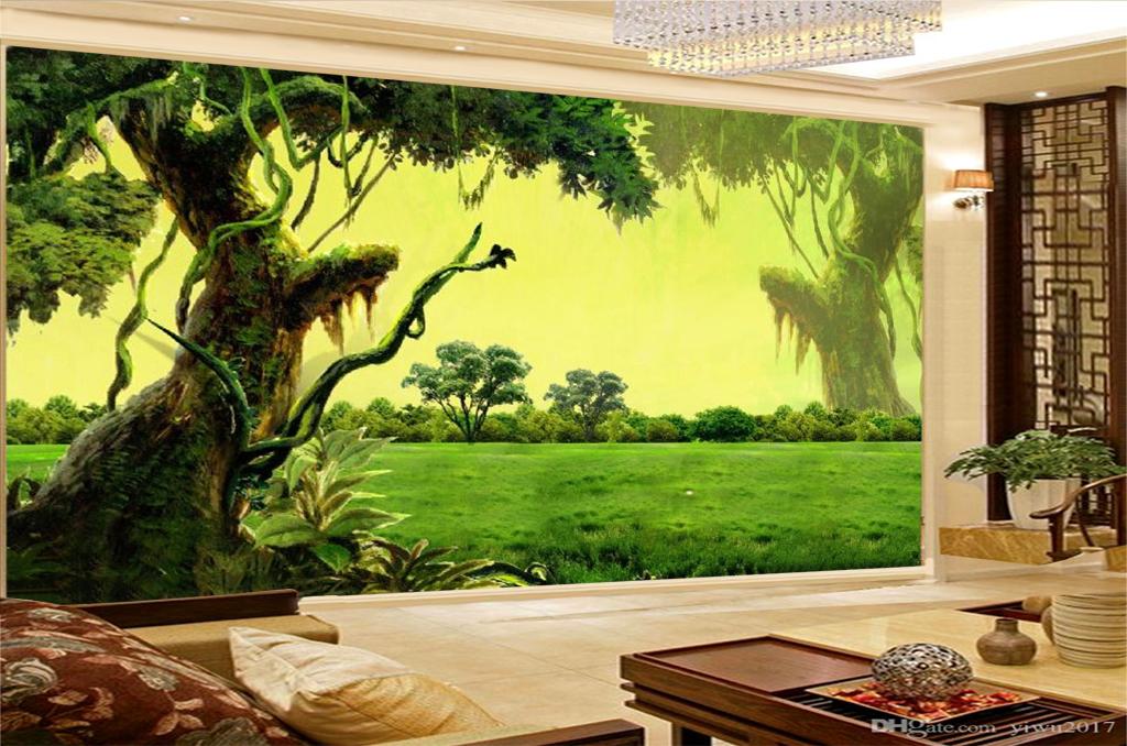 Oil Painting Landscape Living Room - HD Wallpaper 