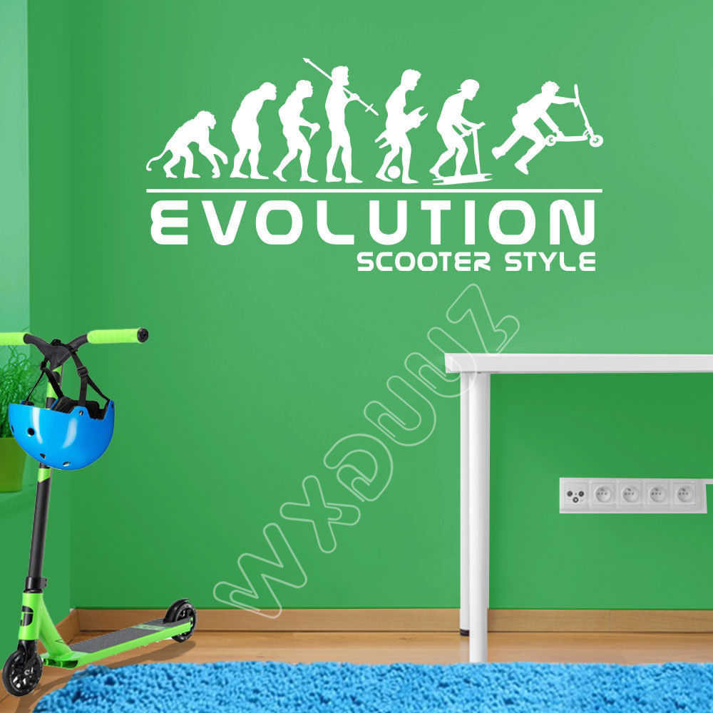 Stunt Scooter Stunted Evolution Of Man Children Street - Motorcycle Evolution Poster Ebay - HD Wallpaper 