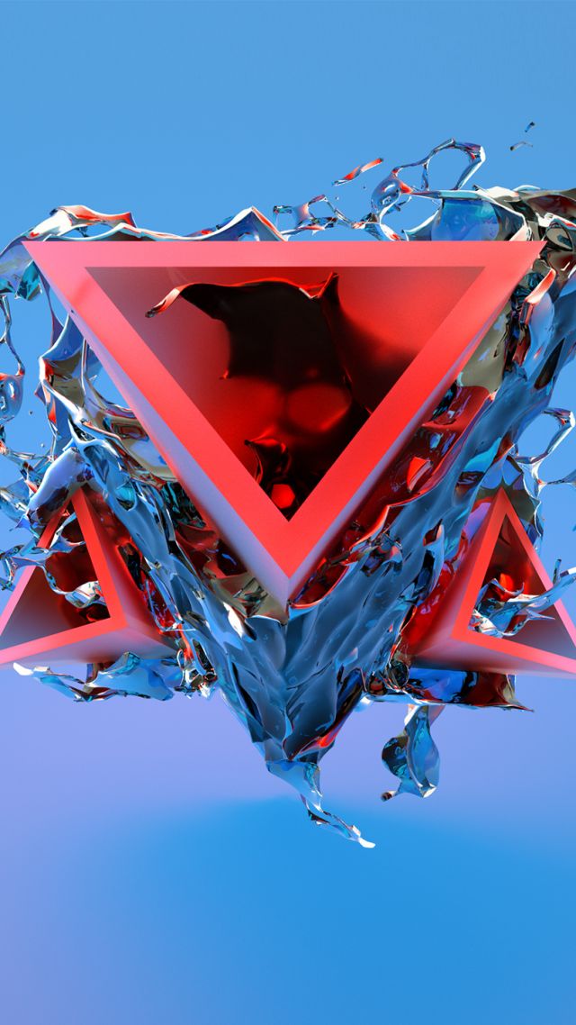 Triangle, 3d, Red, Blue, Hd - Blue Wallpaper Abstract - HD Wallpaper 