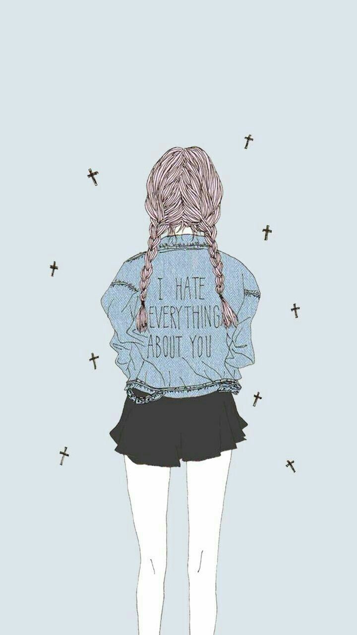 Cute Wallpapers Of A Girl Drawing - HD Wallpaper 