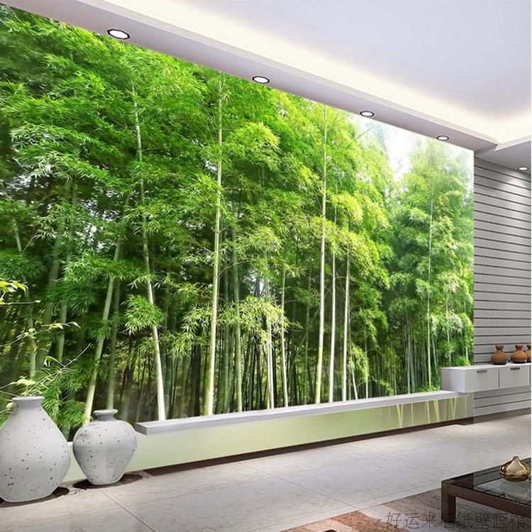 Bamboo Green Wall Scenery - HD Wallpaper 