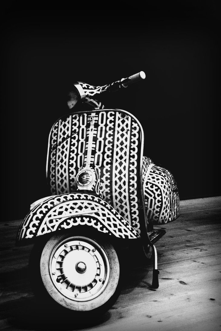 Vespa Wallpaper Black And White Hd - HD Wallpaper 
