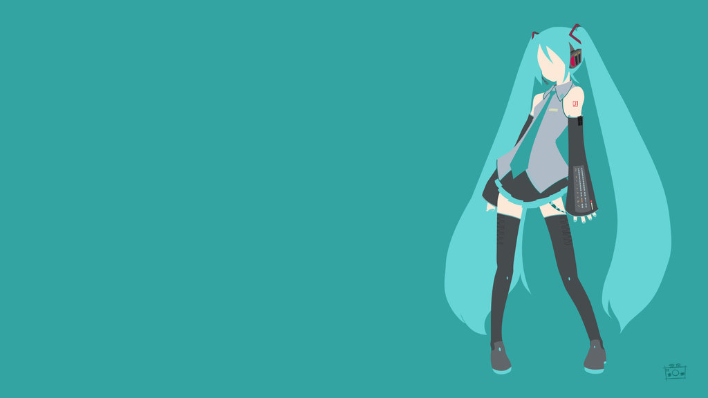 Cara Membuat Anime Flat Vector Di Hp Android - Hatsune Miku Flat Color - HD Wallpaper 