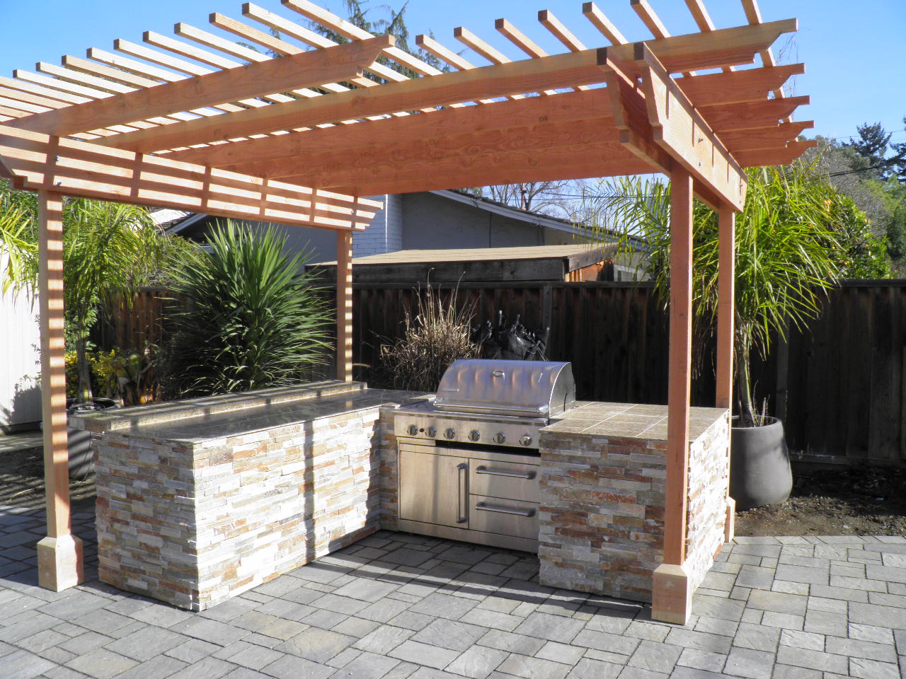 Pergola Bbq Area - HD Wallpaper 