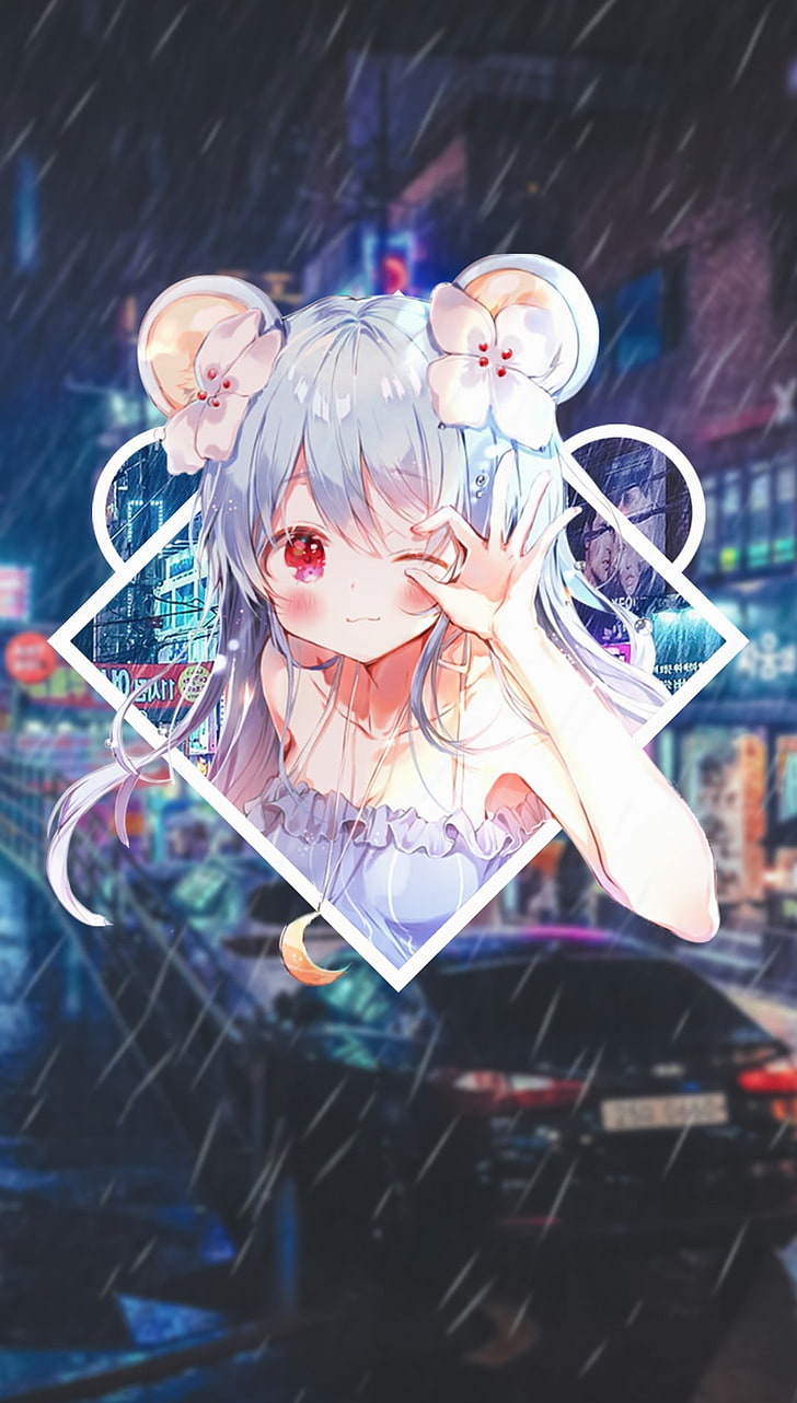 Anime, Anime Girls, Picture In Picture, Road, South - Anime Girl Korea - HD Wallpaper 