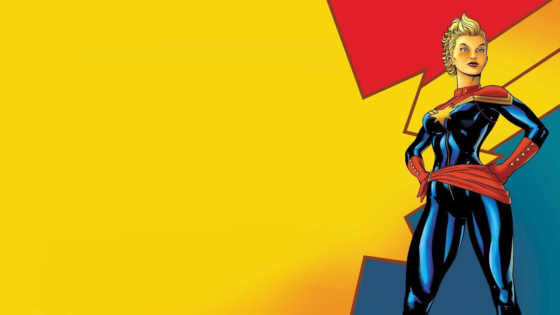 Captain Marvel Animated Desktop Backgrounds With High-resolution - Captain Marvel Comic Background - HD Wallpaper 